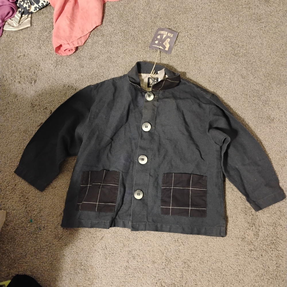 NWT Jean Bourget Boys Anthracite Gray Newsboy Jacket Sz 6